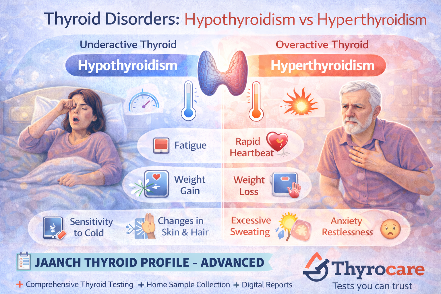 Thyroid Disorders: Hypothyroidism vs Hyperthyroidism