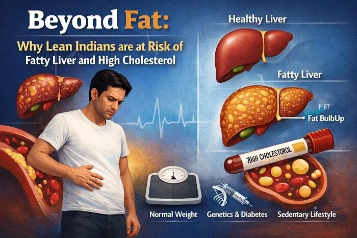 Why Lean Indians are at Risk of Fatty Liver and High Cholesterol