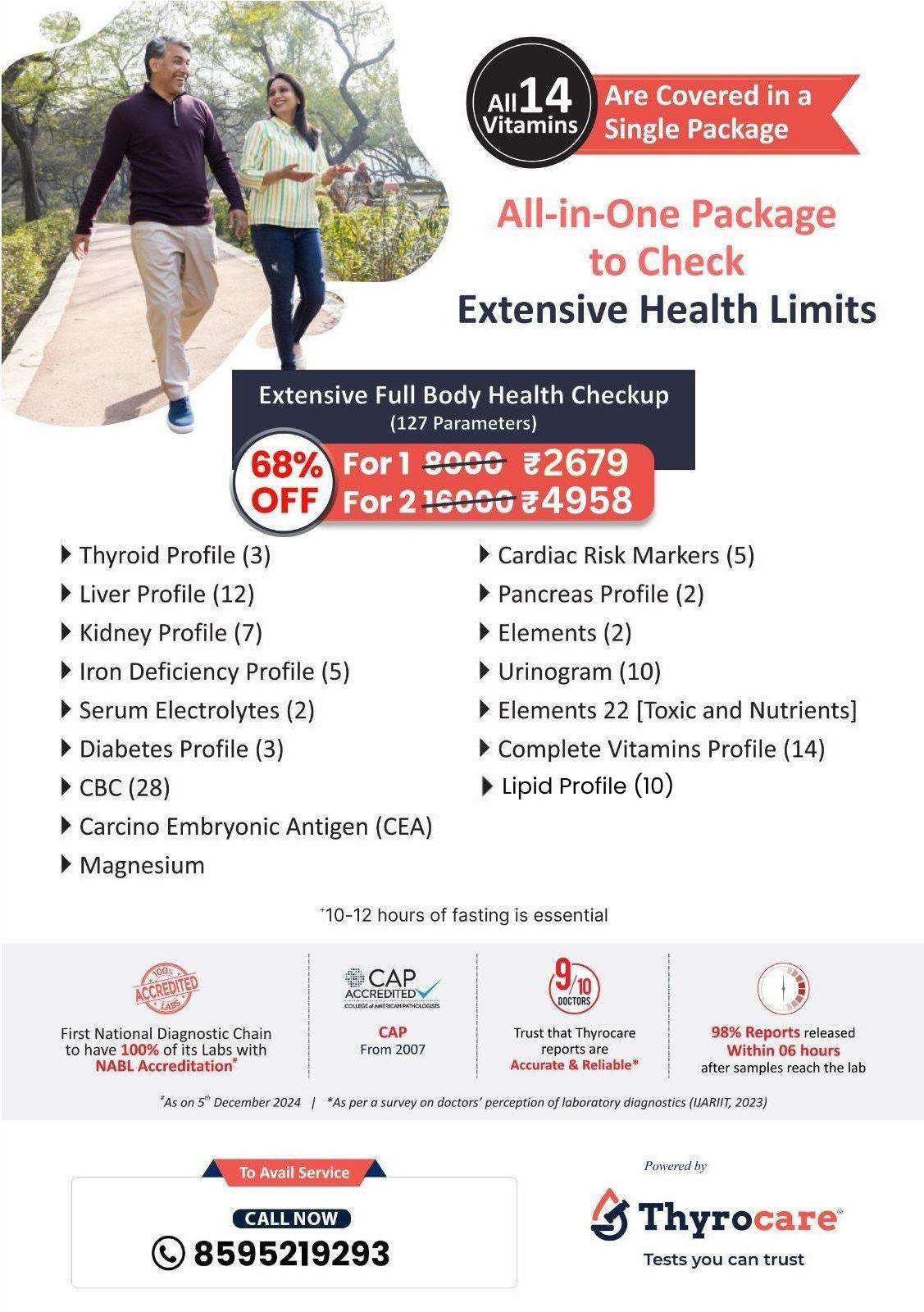 EXTENSIVE FULL BODY HEALTH CHECKUP