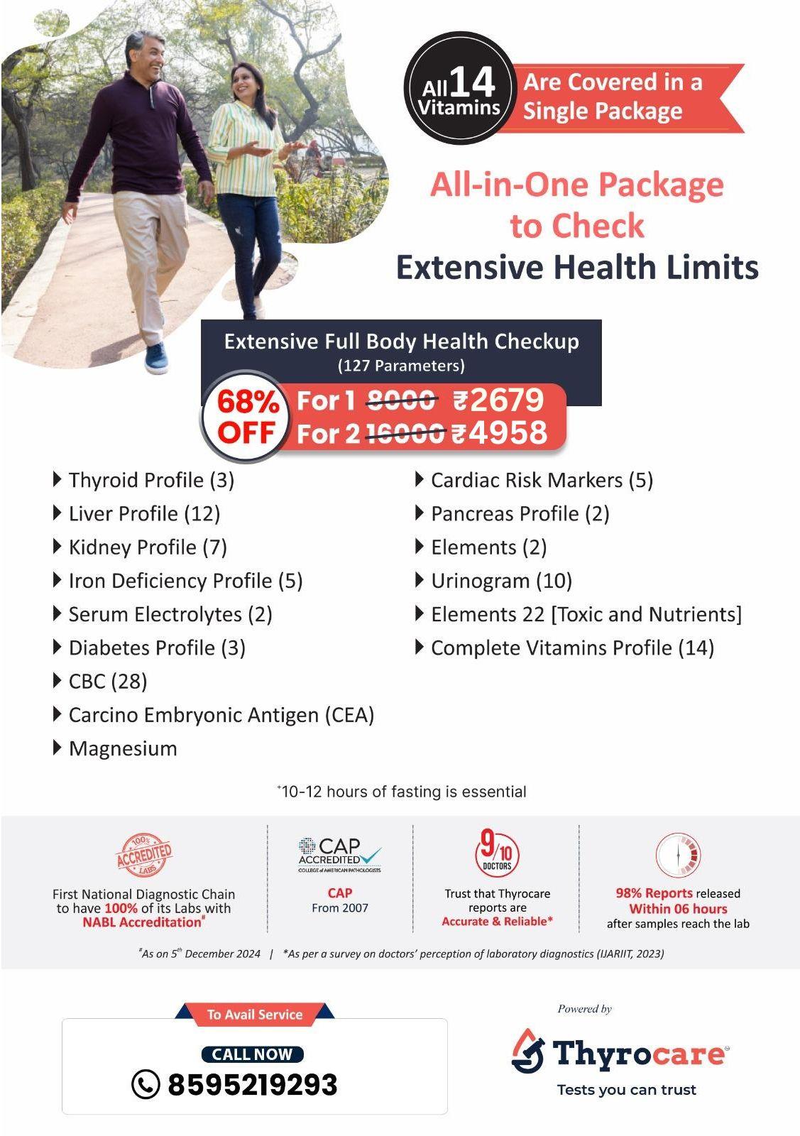 EXTENSIVE FULL BODY HEALTH CHECKUP