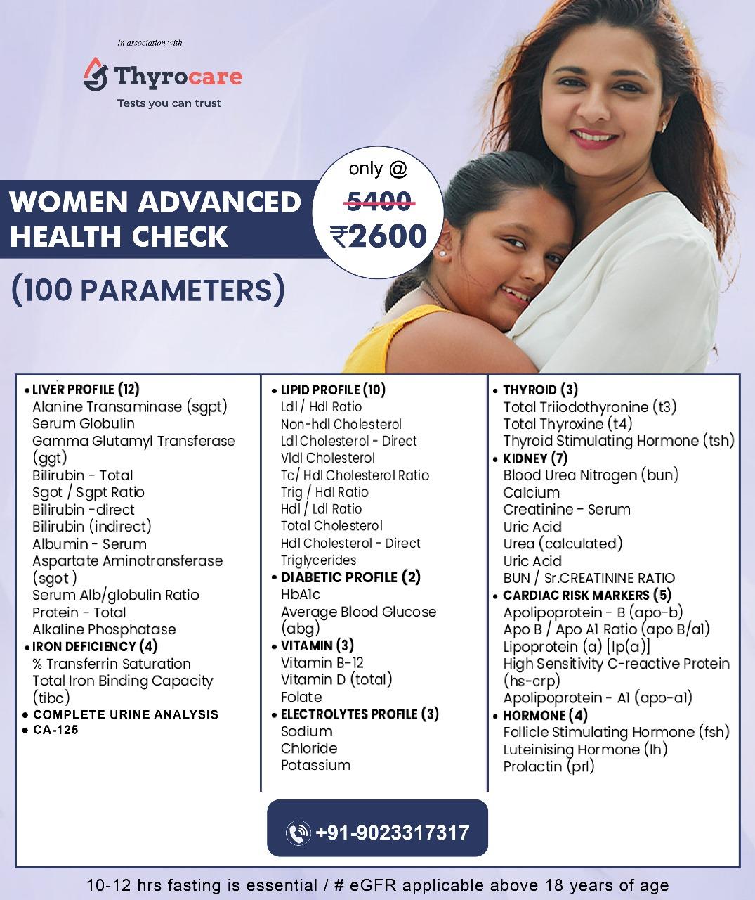 Womens Advanced Health Check