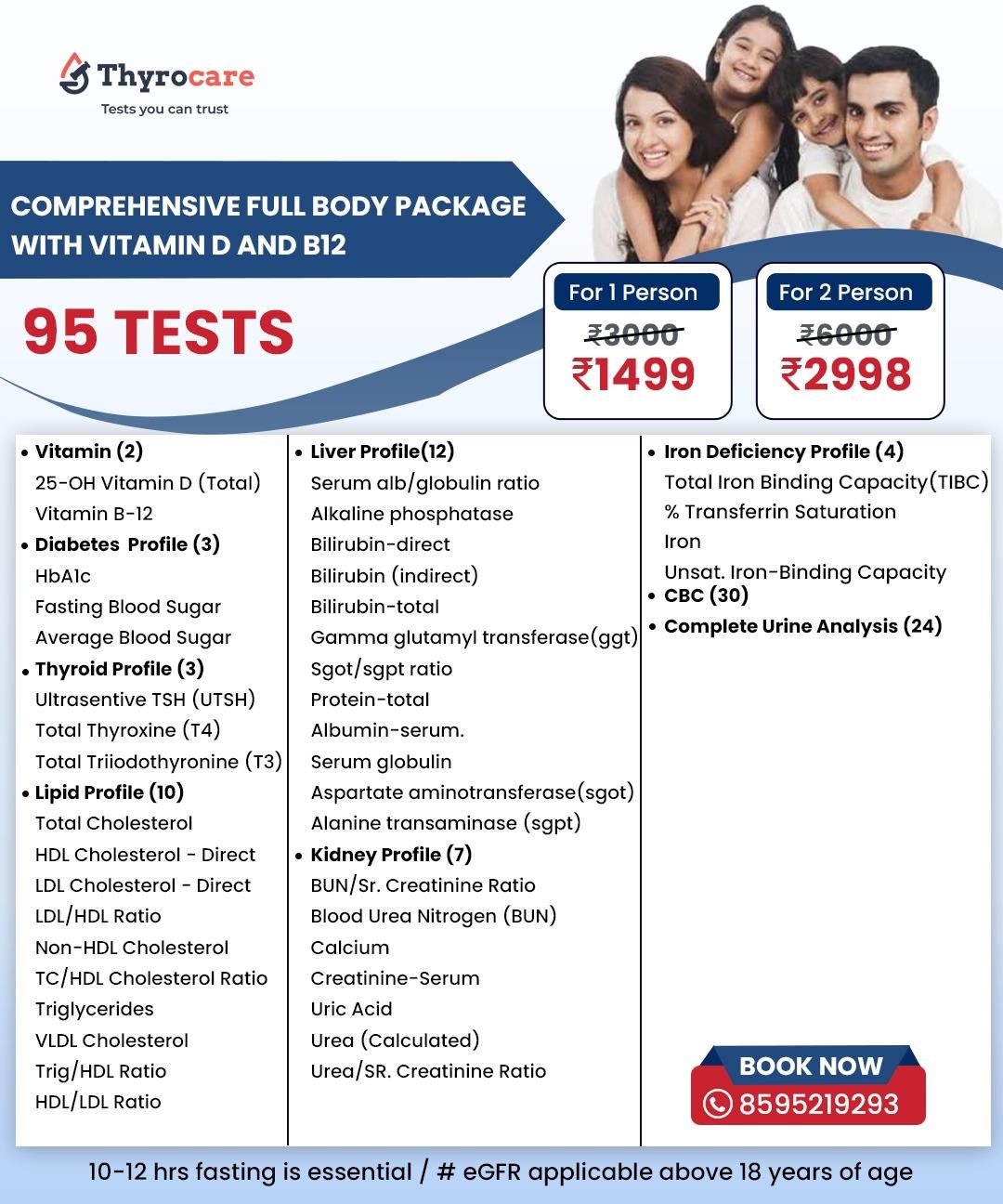 COMPREHENSIVE FULL BODY CHECKUP WITH VITAMIN D AND B12